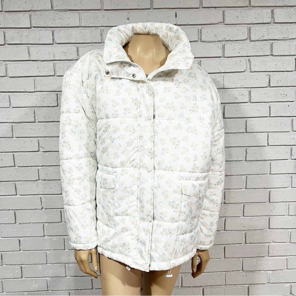 Neon Rose Women’s Vintage Ditsy Floral Puffer Jacket - Picture 1 of 10